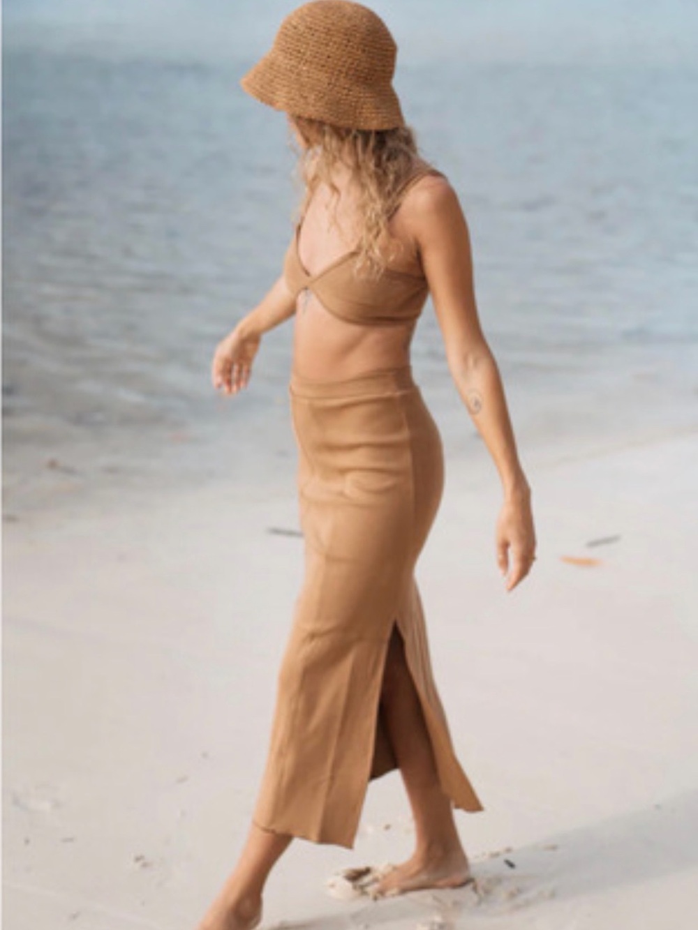 Arraei Collective Arya Skirt / Camel Tan Midi Organic Cotton